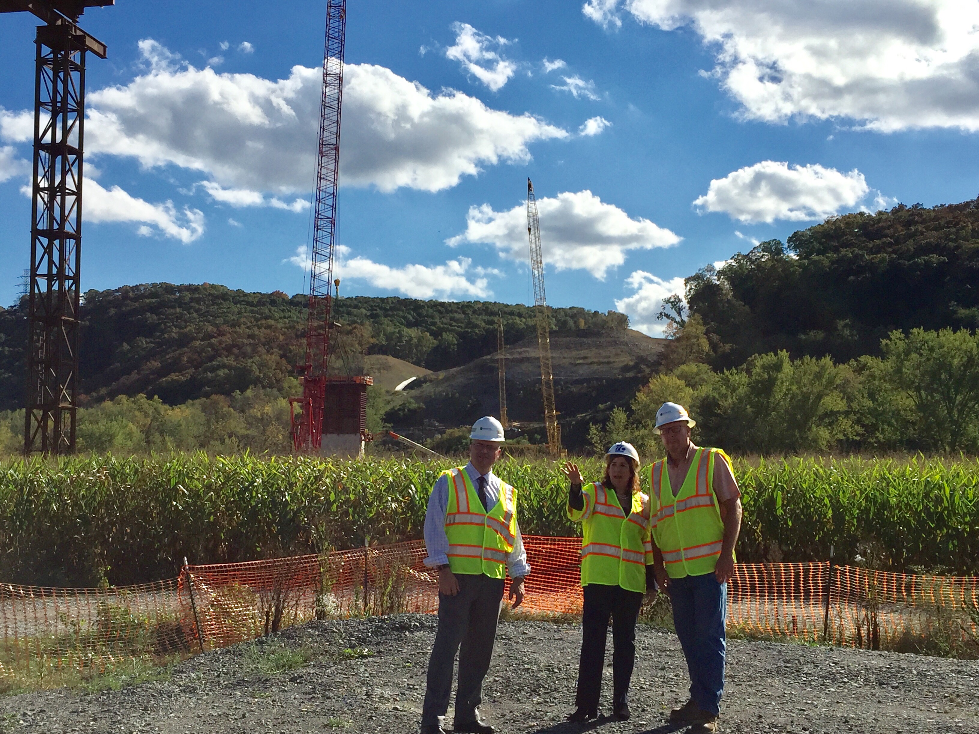 Secretary Leslie S. Richards at the Central Susquehanna Valley Transportation project construction site