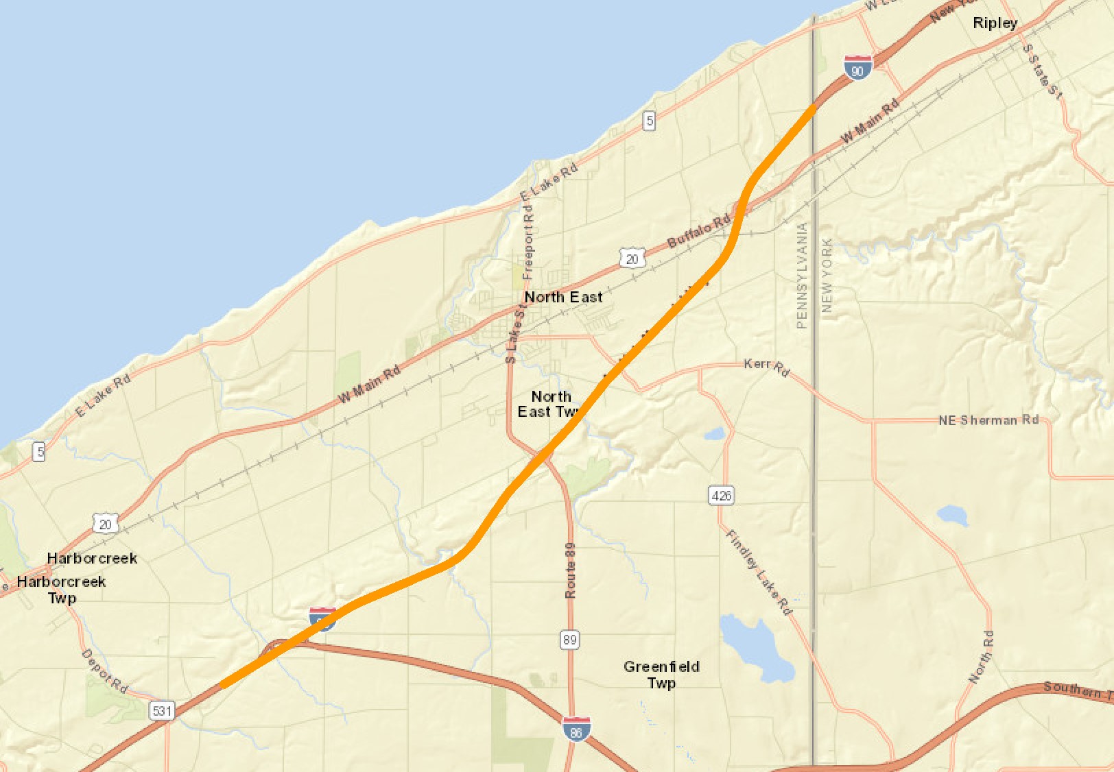 I-90 will be resurfaced from mile marker 40 to the New York state line.