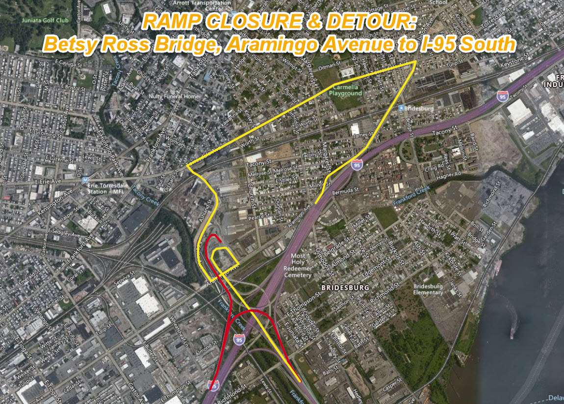 Ramp Closure Betsy Ross and Aramingo to I-95 South.jpg