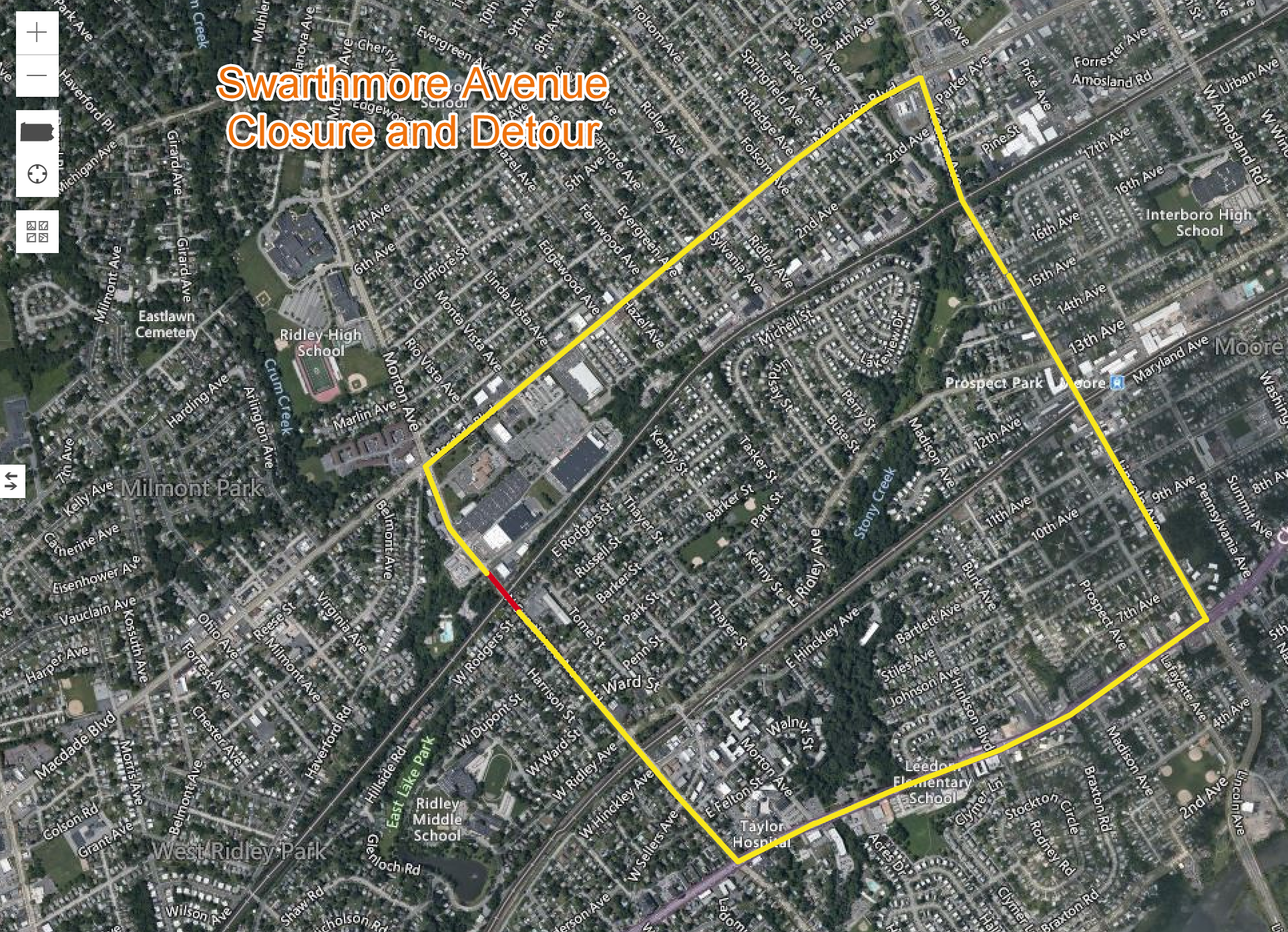 Swarthmore Ave Closure and Detour.png